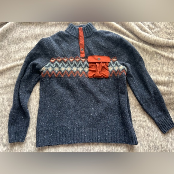 Smartwool Men's Blue and OrangeSweater size large